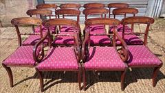 0607201912 early 19th century Regency mahogany antique dining chairs the carver 22w 34h 18hs 21d the singles 18w 34h18hs 19½d _5.JPG
